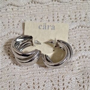 Cara Silver-Tone Chunky Hoop Earrings